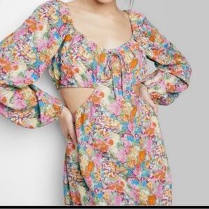 Wild Fable Floral Cutout Mini Dress